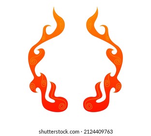 illustration of a burning fire, flame, fire frame, vector file fire illustration