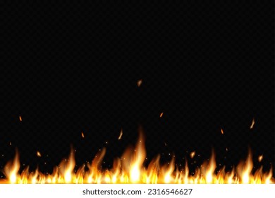 illustration of burning fire flame on black background