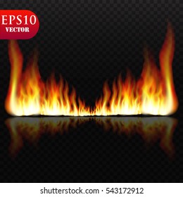 illustration of burning fire flame on black background
