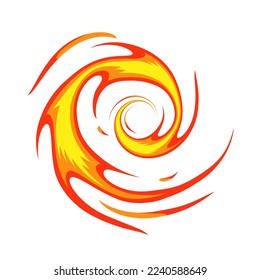 Illustration of burning fire flame (white background, vector, clipping)