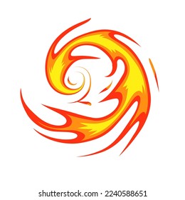 Illustration of burning fire flame (white background, vector, clipping)