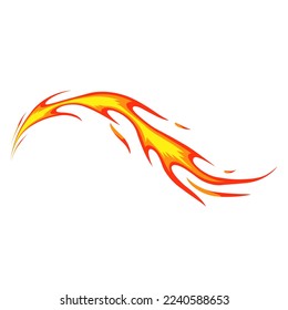 Illustration of burning fire flame (white background, vector, clipping)