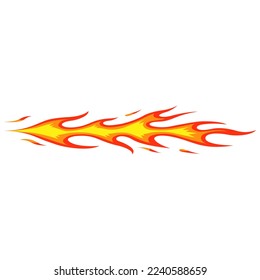 Illustration of burning fire flame (white background, vector, clipping)