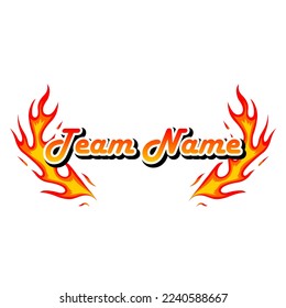 Illustration of burning fire flame (white background, vector, clipping)