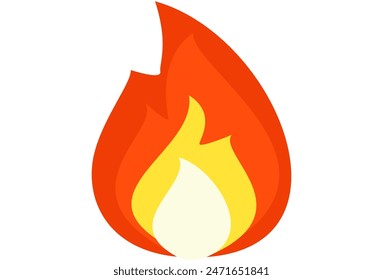 
illustration of burning fire in flat style.Fire emoji fire icon isolated on white background.