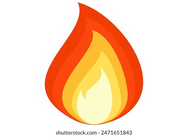 
illustration of burning fire in flat style.Fire emoji fire icon isolated on white background.