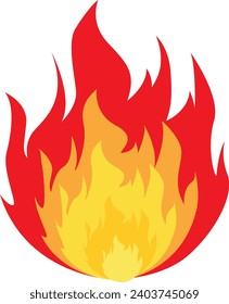 illustration of burning fire on white background