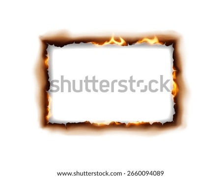 Illustration of a burning frame with vibrant flames on a white background. The fire creates an intense, dramatic effect, emphasizing destruction and transformation.