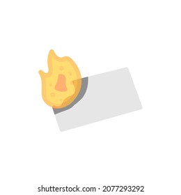 illustration of a burnt paper. fire and paper. flat cartoon style. vector design