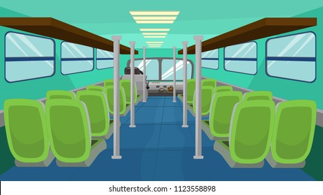 illustration Bus Back Interior cartoon