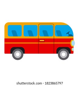 illustration of the bus flat icon on the white background