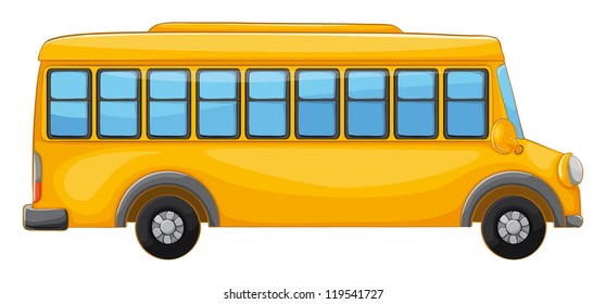 Illustration Bus On White Background Stock Vector (Royalty Free ...