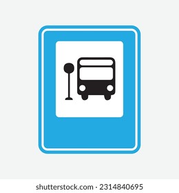 The Illustration of Bus Stop Sign