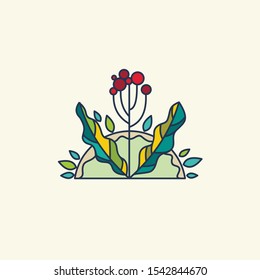 illustration of a bush with berries