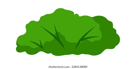 Illustration of bush. Forest or park landscape element. Seasonal image.