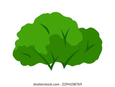 Illustration of bush. Forest or park landscape element. Seasonal image.