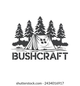 illustration of bushcraft, camping, we love nature, vector art.