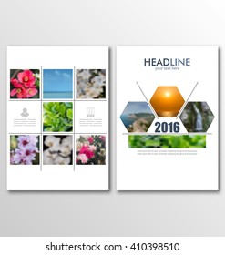 Illustration Business Brochures, Blur Backgrounds with Infographic Elements. Layout Can Be Used for Design for Poster, Magazine, Flyer - Vector
