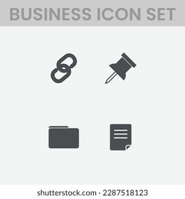 Illustration of business concept set, business startup flat icons set