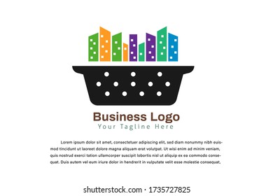 illustration business cooking logo template for restaurant and food company