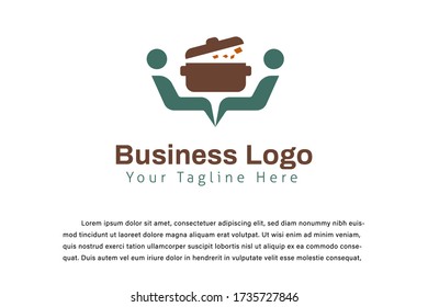 illustration business cooking logo template for restaurant and food company