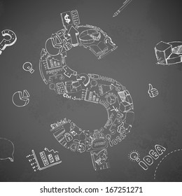 illustration of business dollar doddle