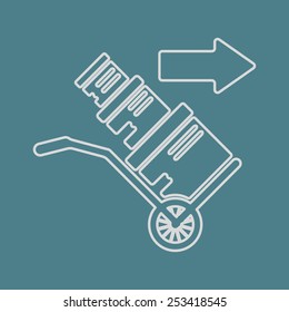 illustration of business and finance icon cart