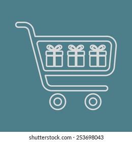 illustration of business and finance icon cart illustration of business and finance icon cart