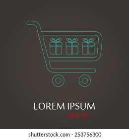 illustration of business and finance icon cart