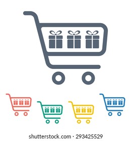 illustration of business and finance icon cart