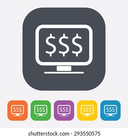 illustration of business and finance icon monitor