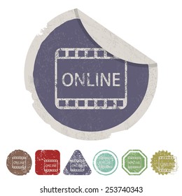 illustration of business and finance icon online