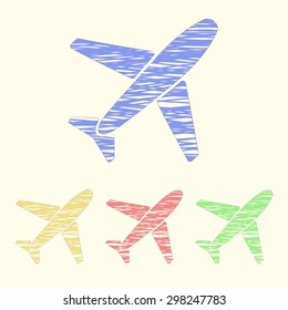 illustration of business and finance icon plane