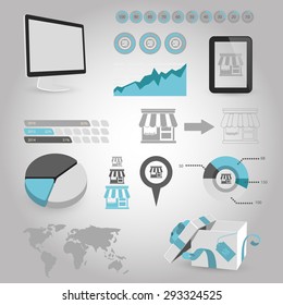 illustration of business and finance icon store