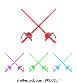 illustration of business and finance icon sword