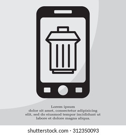 illustration of business and finance icon trashcan