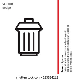 illustration of business and finance icon trashcan