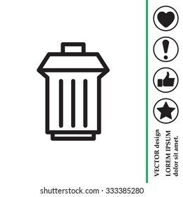 illustration of business and finance icon trashcan