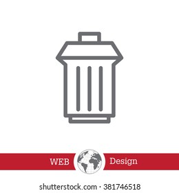 illustration of business and finance icon trashcan