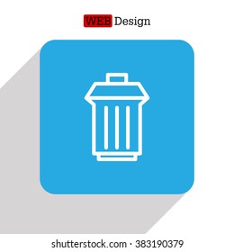 illustration of business and finance icon trashcan