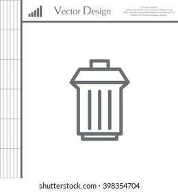 illustration of business and finance icon trashcan