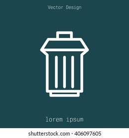 illustration of business and finance icon trashcan