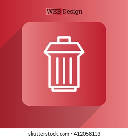illustration of business and finance icon trashcan