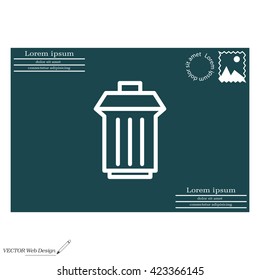 illustration of business and finance icon trashcan