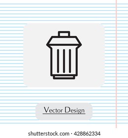 illustration of business and finance icon trashcan