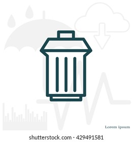 illustration of business and finance icon trashcan