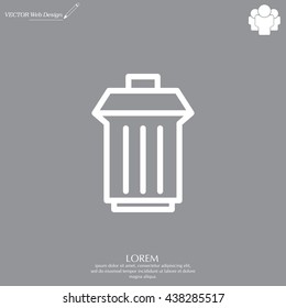 illustration of business and finance icon trashcan