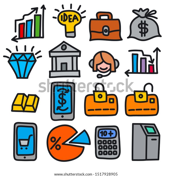 Illustration Business Finance Icons Set Black Stock Vector Royalty Free 1517928905 Shutterstock