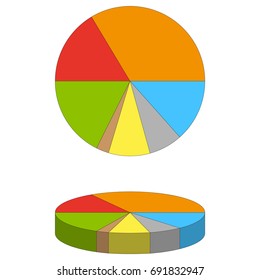 
Illustration, business, financial chart in different angles