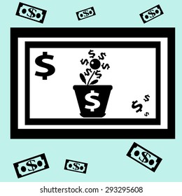 Illustration of business flower, abstract image how money grow.